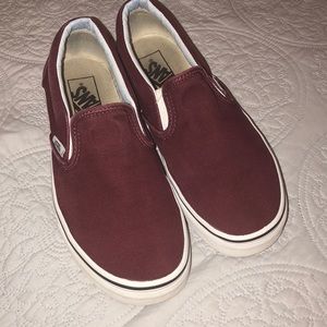 Maroon Vans (no lace, slip on)